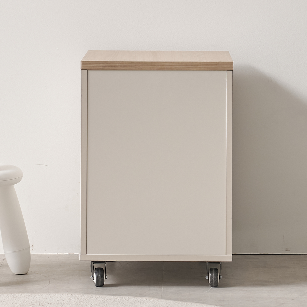 사무실 이동서랍 3단 사무용 책상서랍장 라이즈 오크