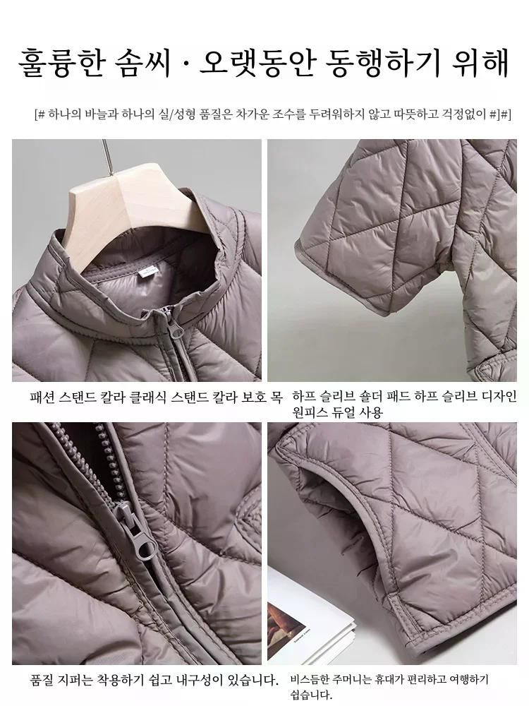 겨울 반소매 겹쳐 내피형 내피 면 패딩 조끼 여성 중년 노인을 따뜻 다운 재킷면 옷 받쳐 검정 양면 M(45-52.5kg) - 상세 이미지 4