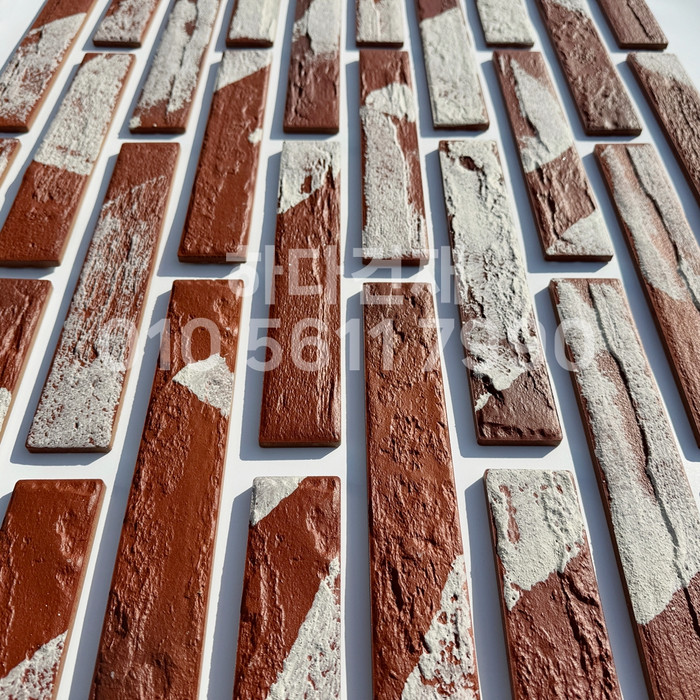 세라믹 고벽돌타일 300x50x9.2T 빈티지레드 / 하다건재 세라믹타일