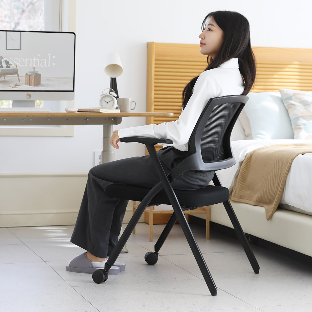 린백토리 포커스 LTY100S 학생 바퀴없는 허리 편한 공부 책상 사무실 회의실 접이식 메쉬 의자