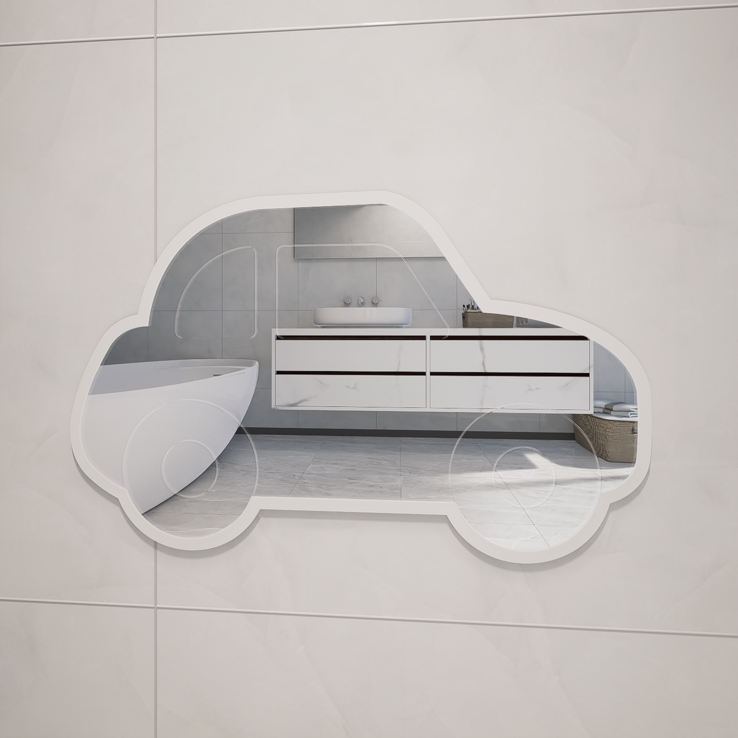 마드 5mm 붙이는 아기 아크릴거울 안전 욕실거울