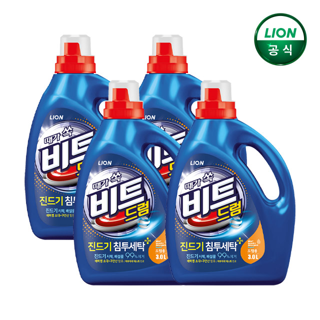 비트 진드기 액체세제 3L 본품x4개 드럼용 / 세탁세제