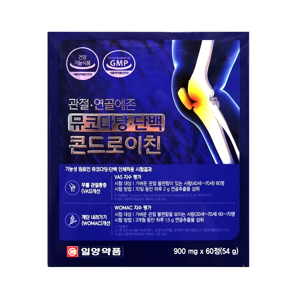 일양약품 관절연골에존 뮤코다당단백 콘드로이친 60정, 1개 - 상품 이미지