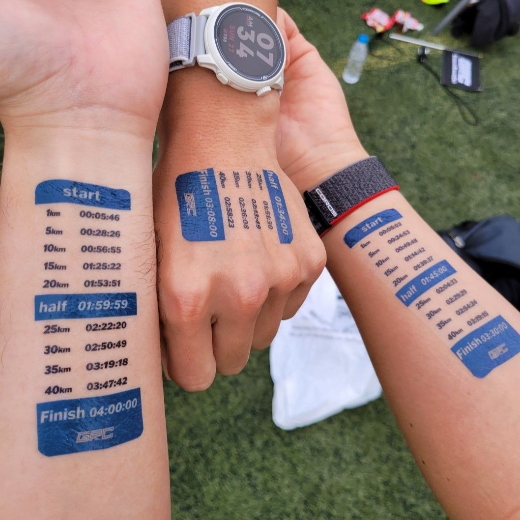 런포펀 마라톤 목표기록 타투스티커 커스텀 문구 로고 제작