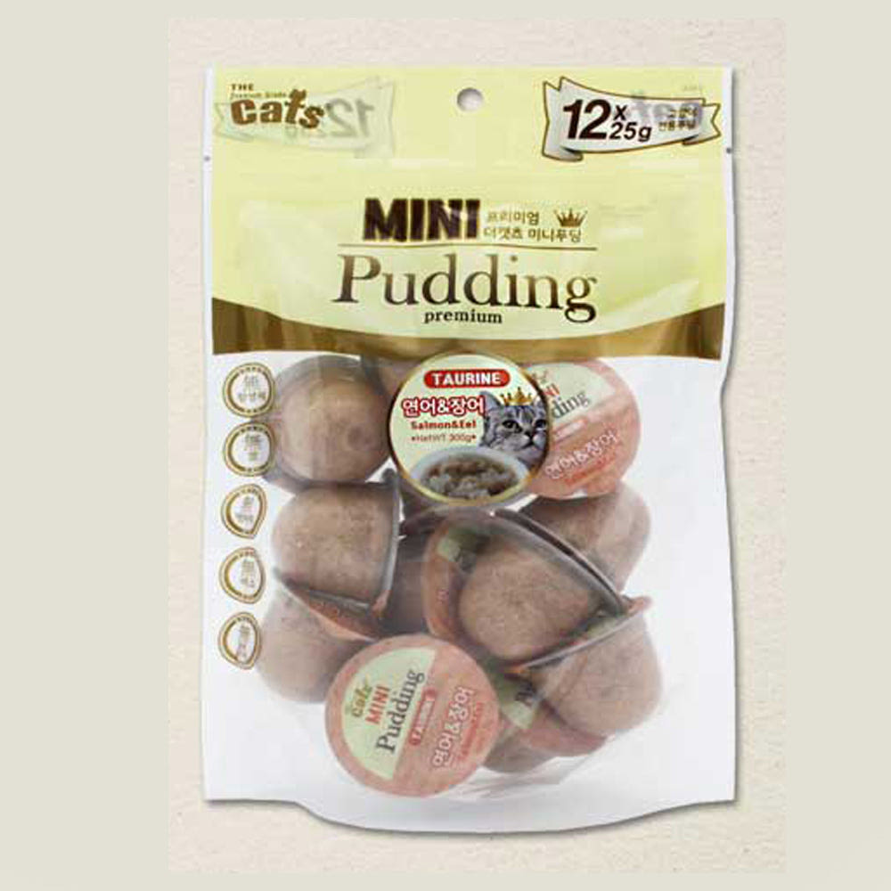더캣츠 미니푸딩 25g 12개입 연어&전복 고양이 습식간식 이미지 2