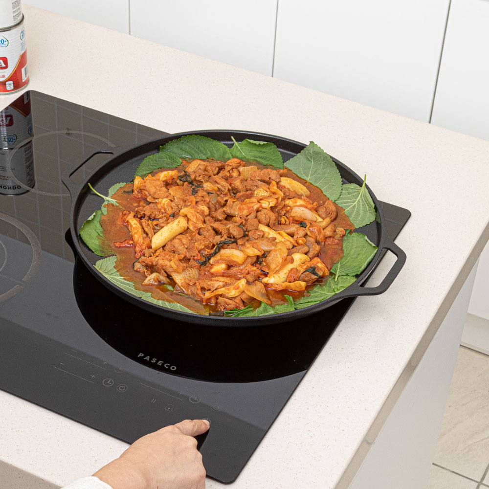 에코스타 넘침방지 캠핑 바베큐 IH 인덕션 그리들팬 30cm