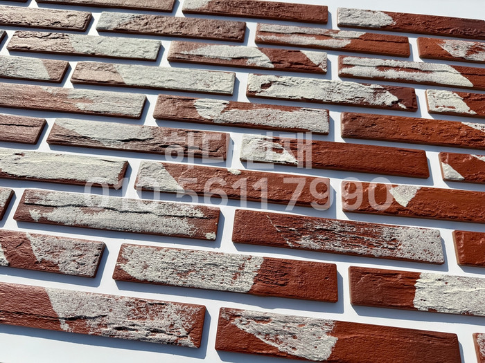 세라믹 고벽돌타일 300x50x9.2T 빈티지레드 / 하다건재 세라믹타일