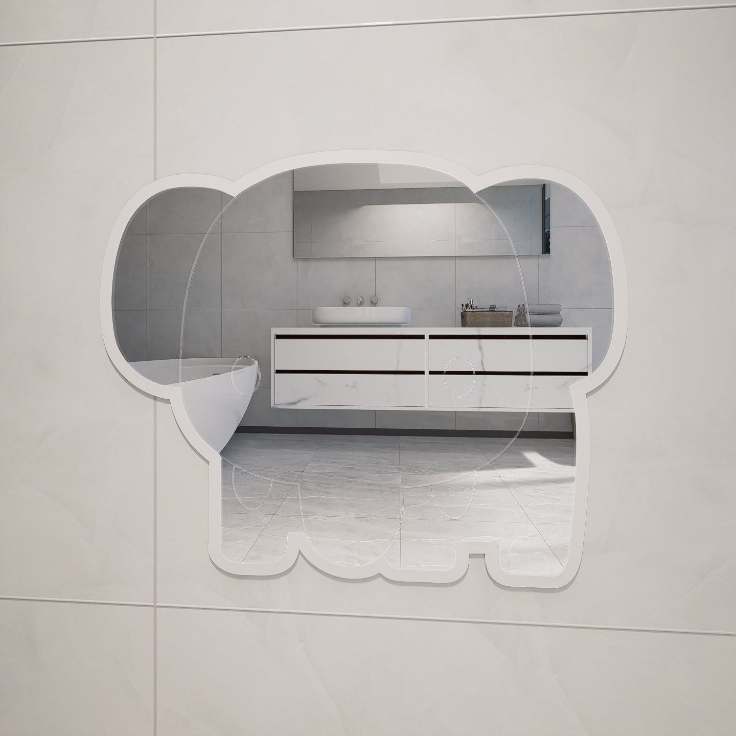 마드 5mm 붙이는 아기 아크릴거울 안전 욕실거울