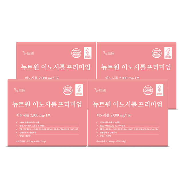 뉴트원 이노시톨 프리미엄 콜린 미오이노시톨 엽산,비타민D,C,B군 60포, 4개