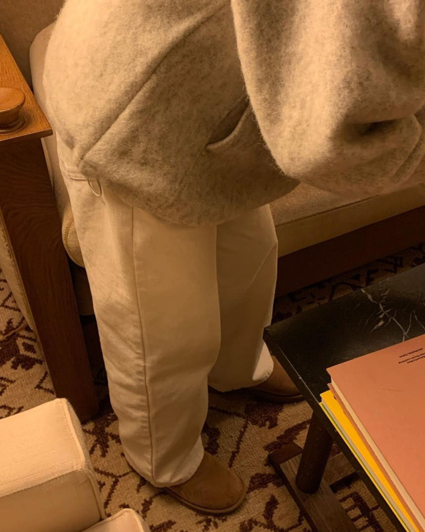 BR 브런치 피치 일자 팬츠 속기모 크림진 상세 이미지 6