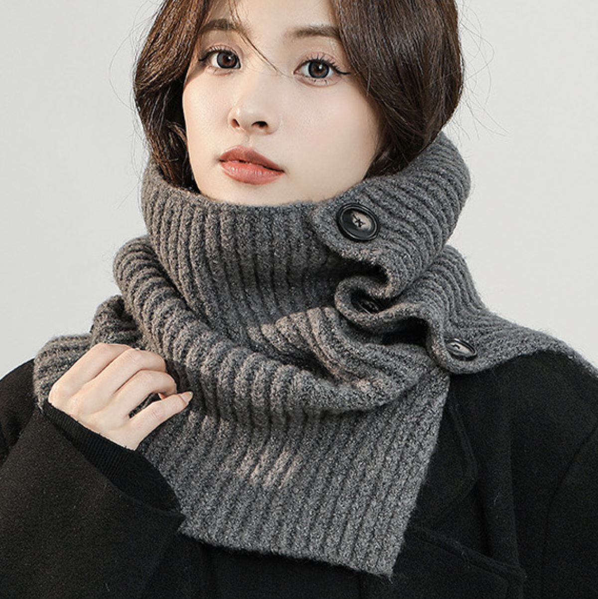 꽈배기넥워머 여자목워머 니트목워머 - 상품 이미지