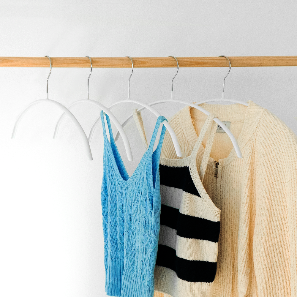 에이비박스 어깨뿔방지 논슬립 상의 라운드 옷걸이 화이트, 25개