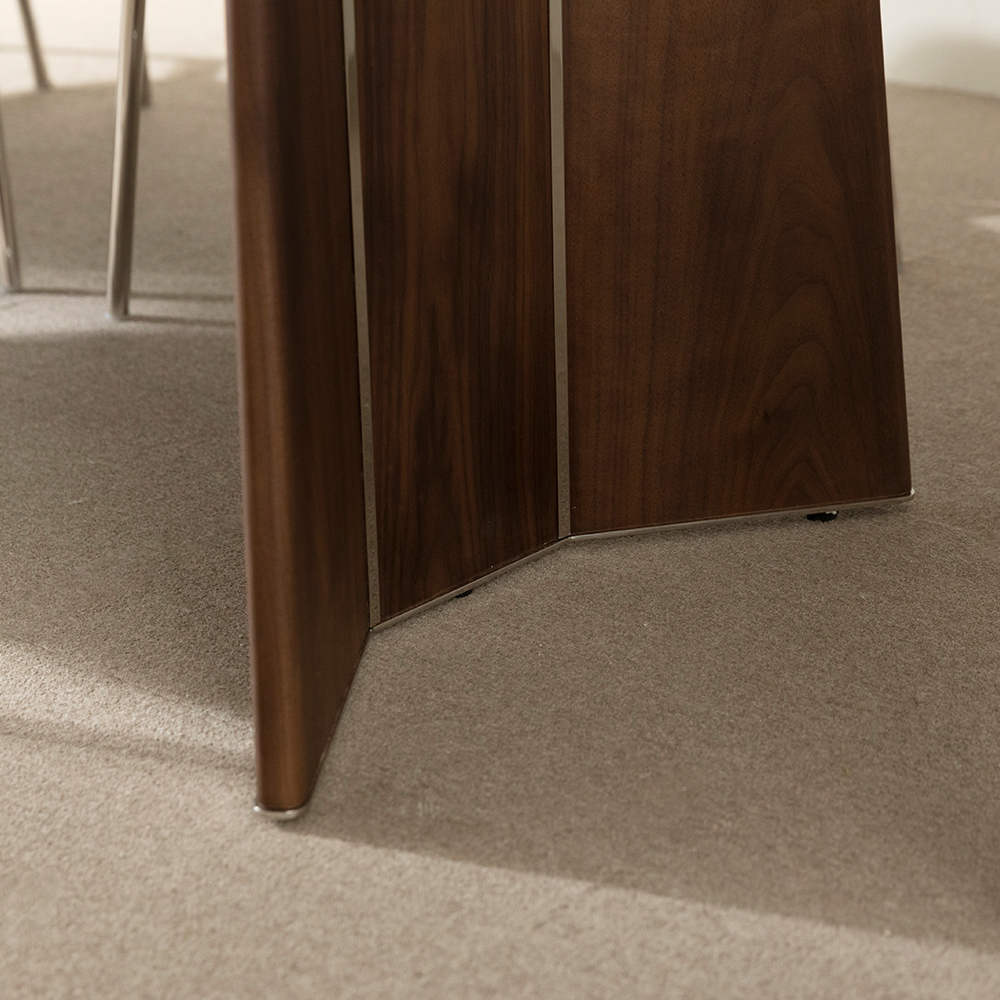 [4인 식탁] 미코하임 루카 원목 포세린 세라믹 식탁 테이블 1600mm, 월넛