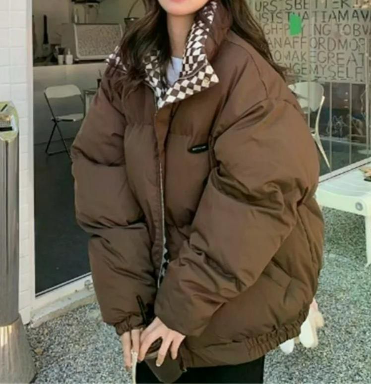 가을/겨울 숏 다운 재킷 패딩 2024 뉴 스타일 코튼 코트 다용도 활용 숏패딩 패딩점퍼 커피 XL - 상품 이미지