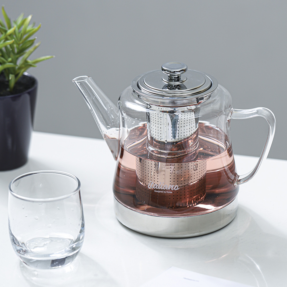 내열유리 주전자 미니 유리티포트 차주전자 인덕션전용 1.3L