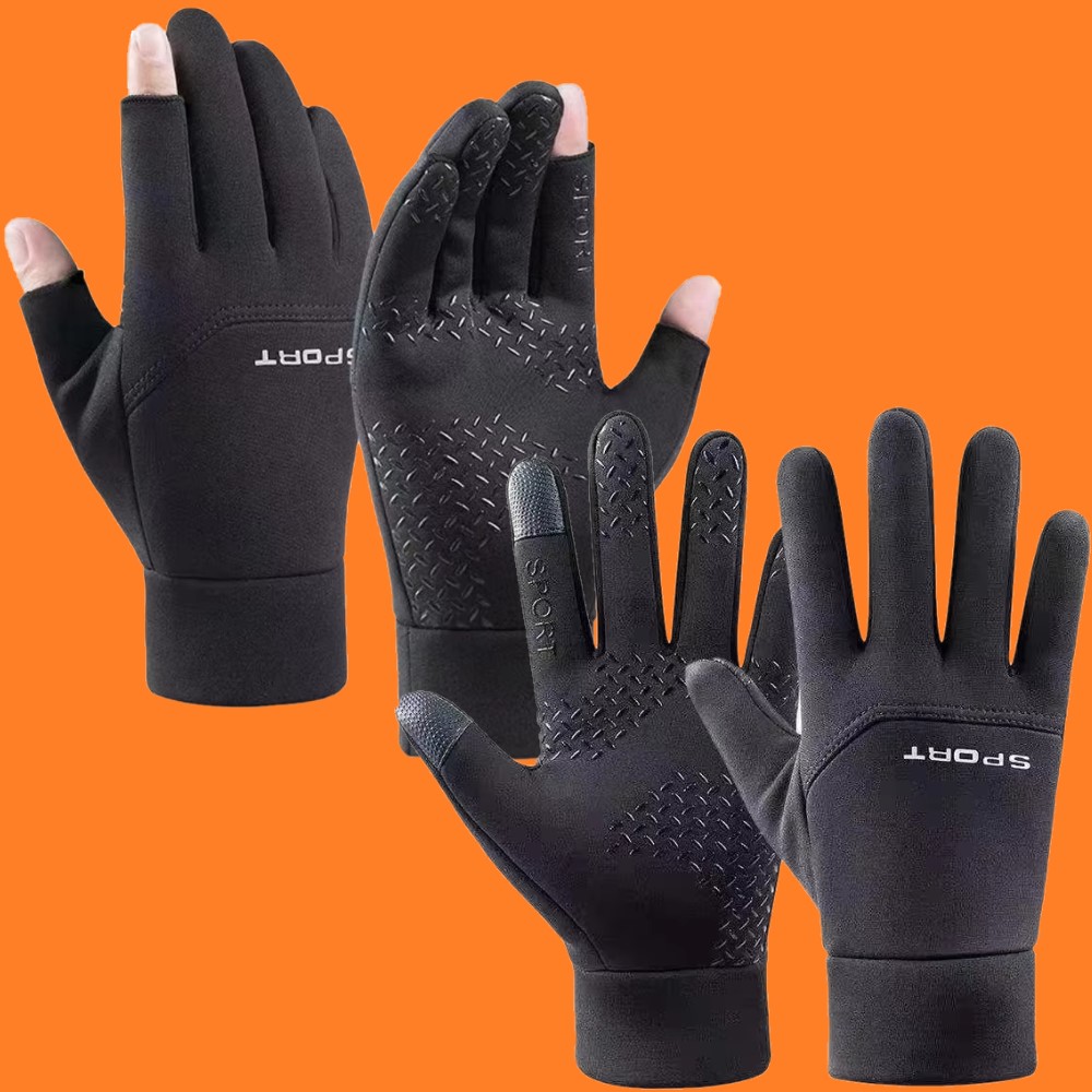 오토바이 겨울 장갑 배달대행 라이더 기모 터치 오픈핑거 손가락 방한 CL-1