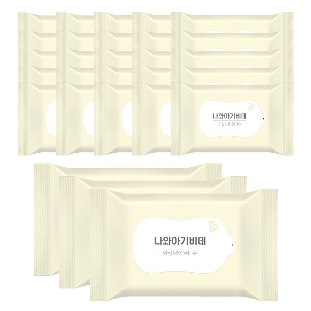 나와아기 휴대용 비데 티슈 10매, 21개