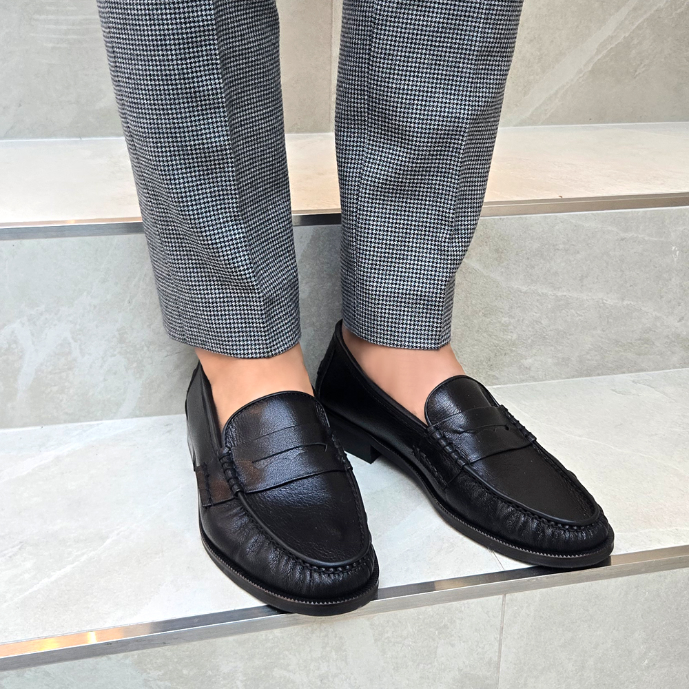 천연양가죽 타이가 블랙 페니로퍼 웨딩촬영구두 240 290mm