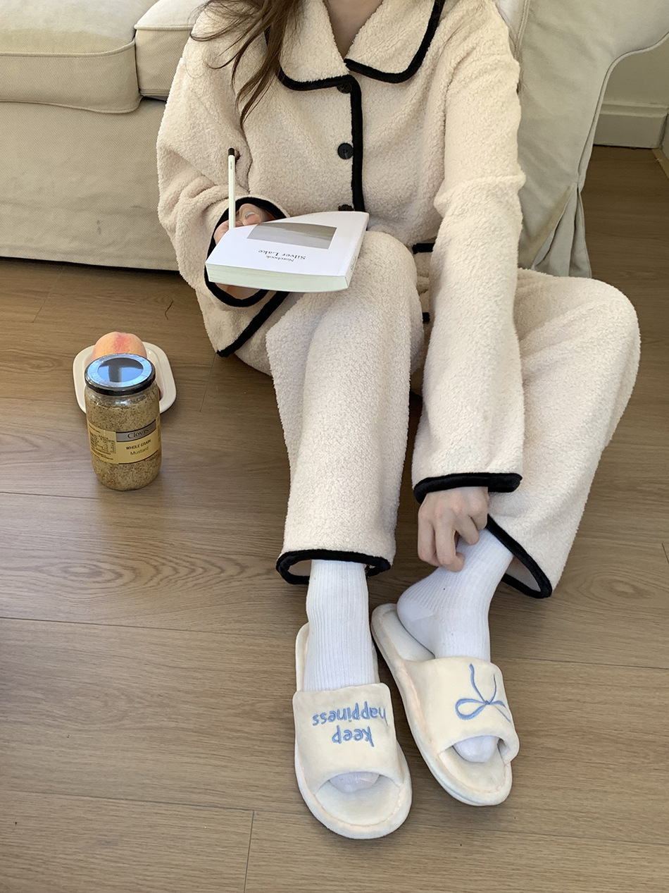 (수면잠옷) (모어잠옷세트) 극세사 여성 잠옷 여자 파자마 겨울 빅사이즈 카라 투피스 상세 이미지 7