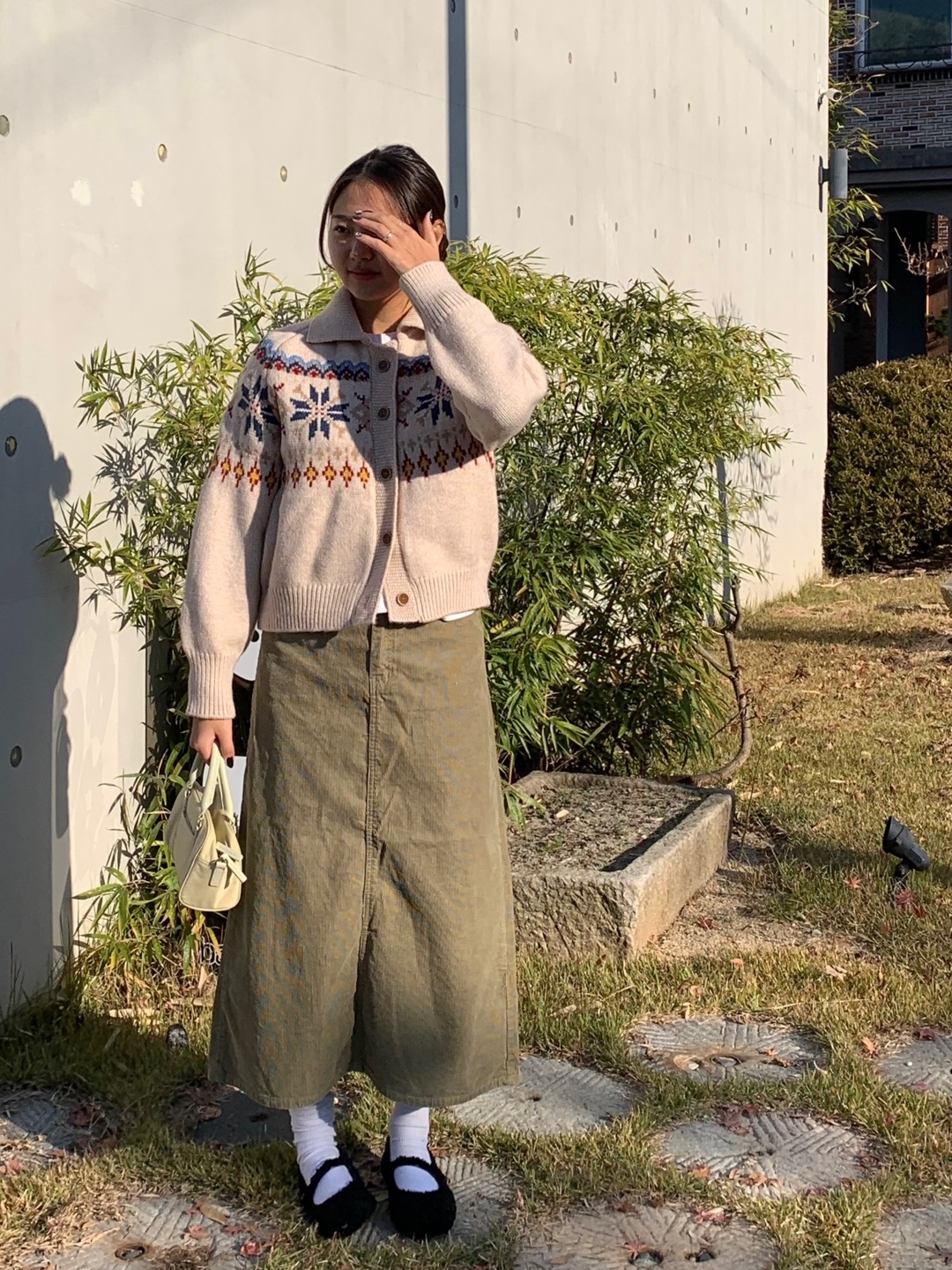 코듀로이스커트 골덴치마 겨울치마 빅사이즈 롱스커트 - 상세 이미지 5