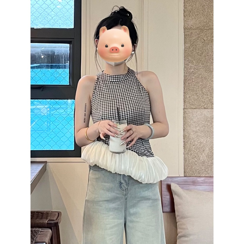 덱스의냉터뷰 태연 민소매 나시 홀터넥 레이스 의상 옷 패션 - 상세 이미지 2