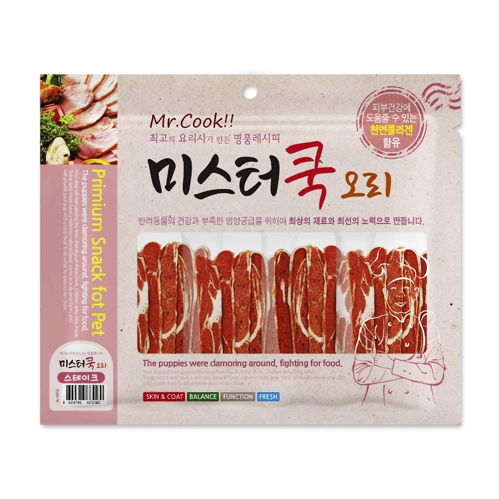 미스터쿡 오리스테이크 300g 훈련용 노즈워크 강아지 간식 칭찬 보상 대용량강아지간식 - 상품 이미지