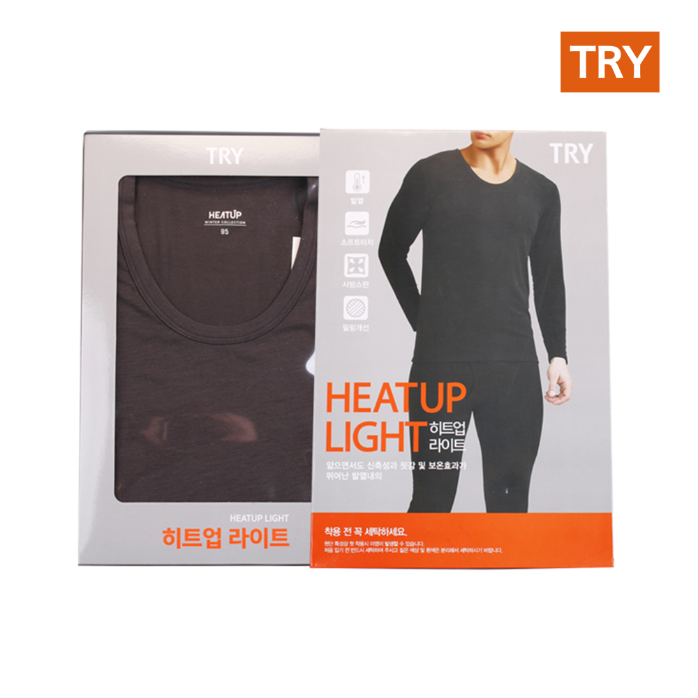 트라이 남성 발열내의 남자겨울내복 쌍방울 히트업남상하세트 - 상세 이미지 4