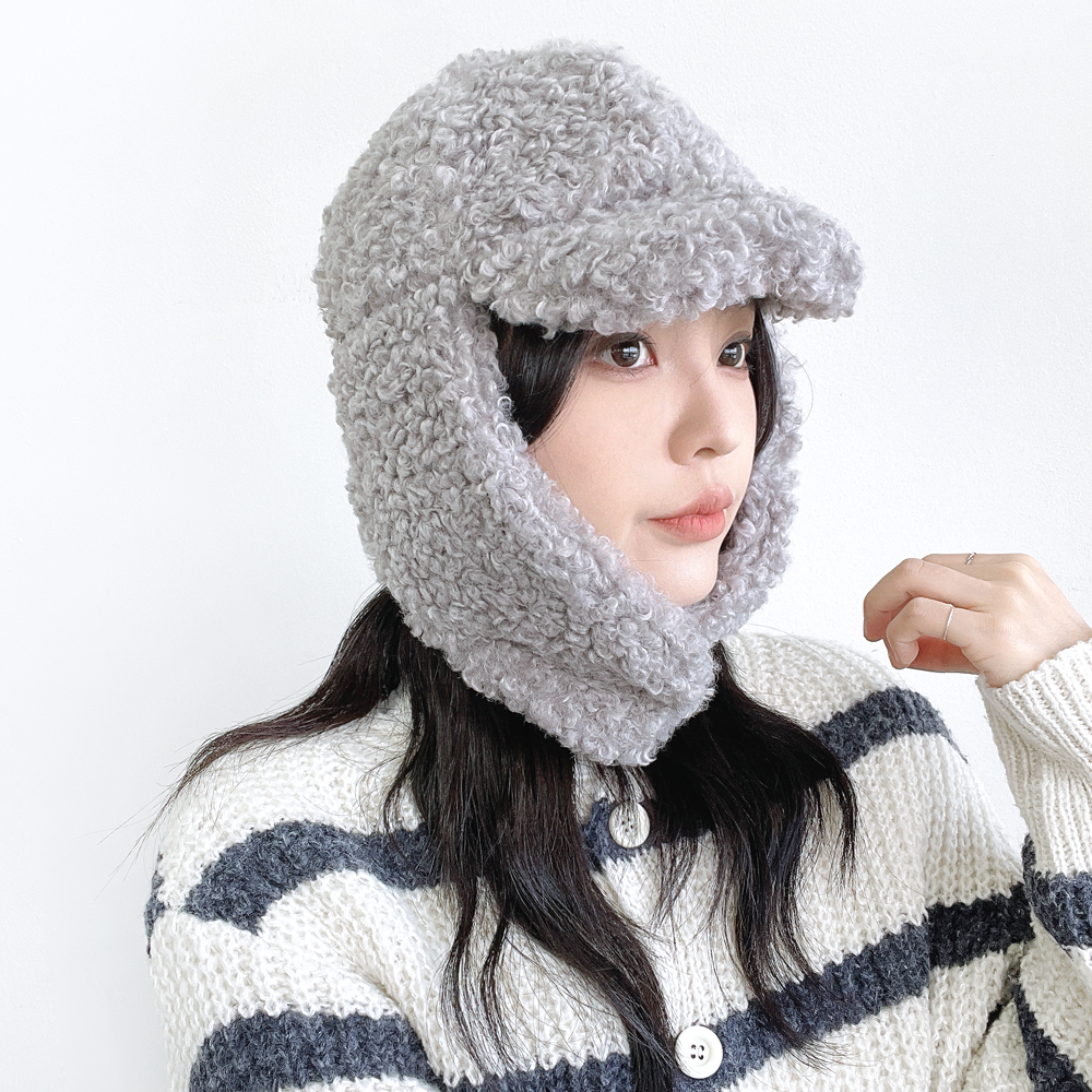 삿포로 뽀글이 양털 여자 남자 방한 겨울 귀도리 트래퍼햇 군밤 귀달이 모자 - 상세 이미지 2