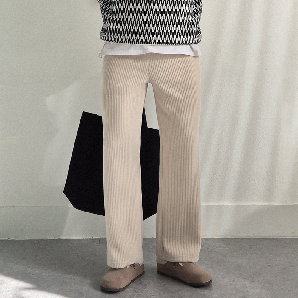 남자 코듀로이팬츠 기모 와이드 겨울 골덴 바지 남자바지 - 상세 이미지 3