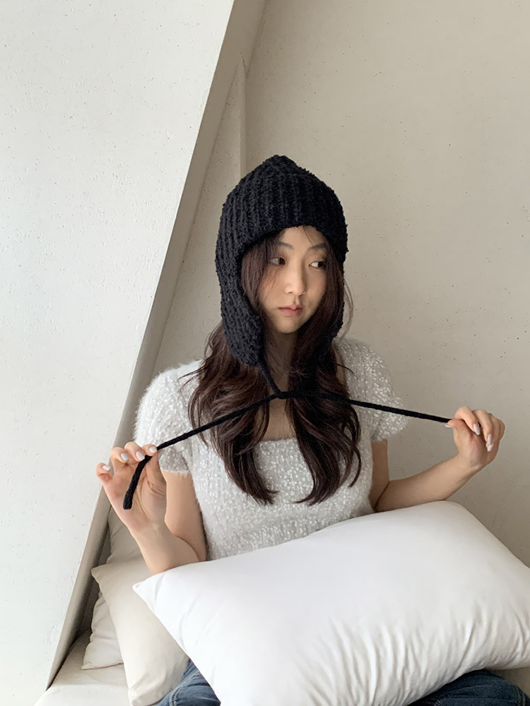[국내제작/무배] 부클 귀달이 햇 - 여성 방한 바라클라바 비니 귀돌이 귀마개 귀덮개모자 - 상세 이미지 3