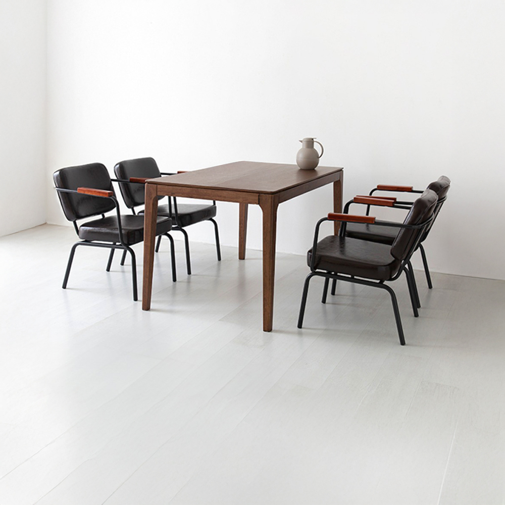 DEKY 테이블 13580 월넛 + 비라고 빈티지의자 블랙 4인세트