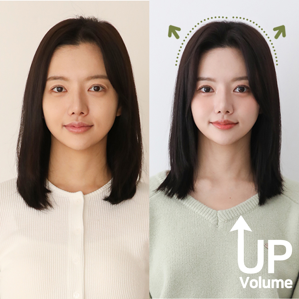 인모 헤어 뽕 피스 정수리가발 볼륨업 옆머리 뒷머리 부분 가발 - 상세 이미지 2