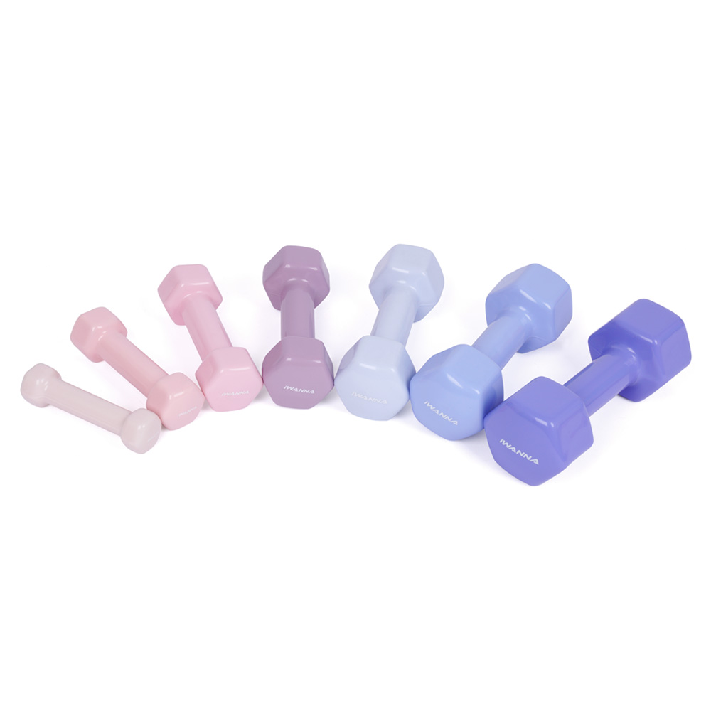 아이워너 PVC 뷰티 육각 덤벨 미용 아령 1.5kg, 2개, 파스텔핑크 - 상세 이미지 2