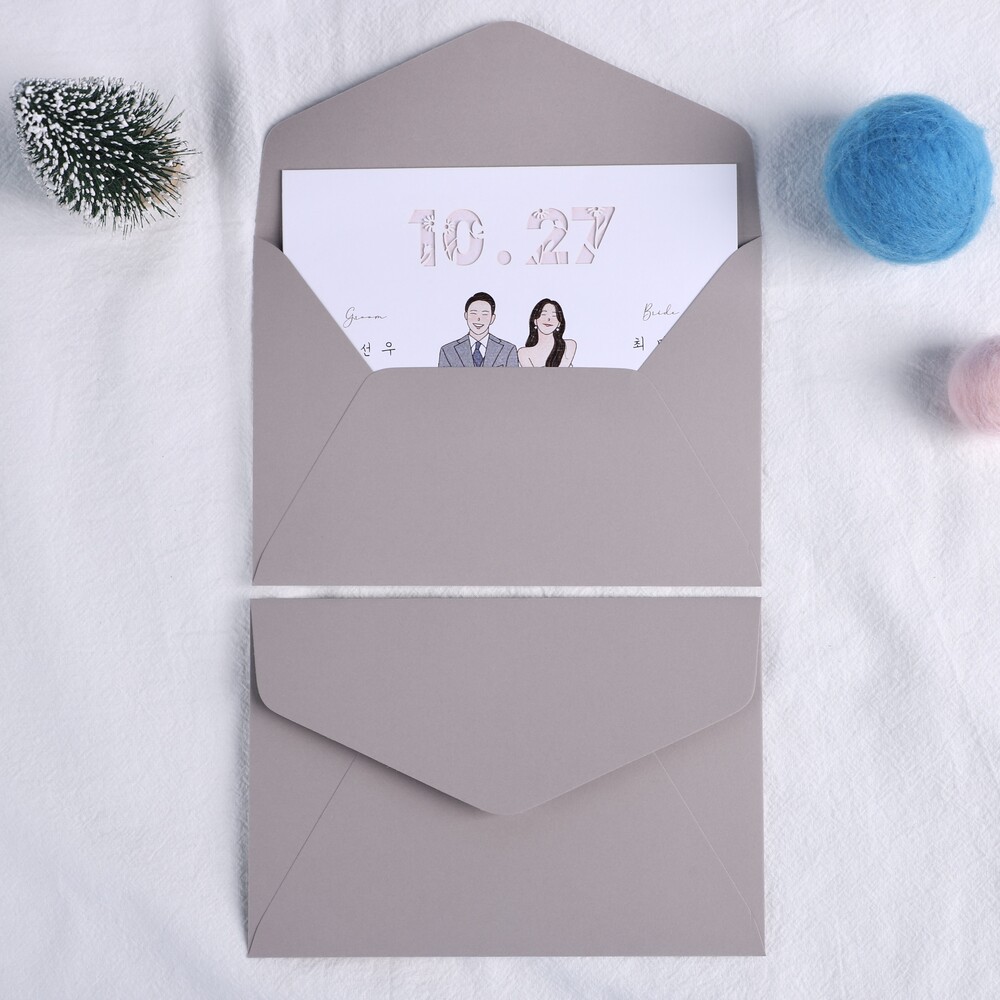 [자체 제작]50p 165x115mm 컬러 사각 청첩장 초대장 웨딩 축하 엽서 감사 봉투 - 상세 이미지 4