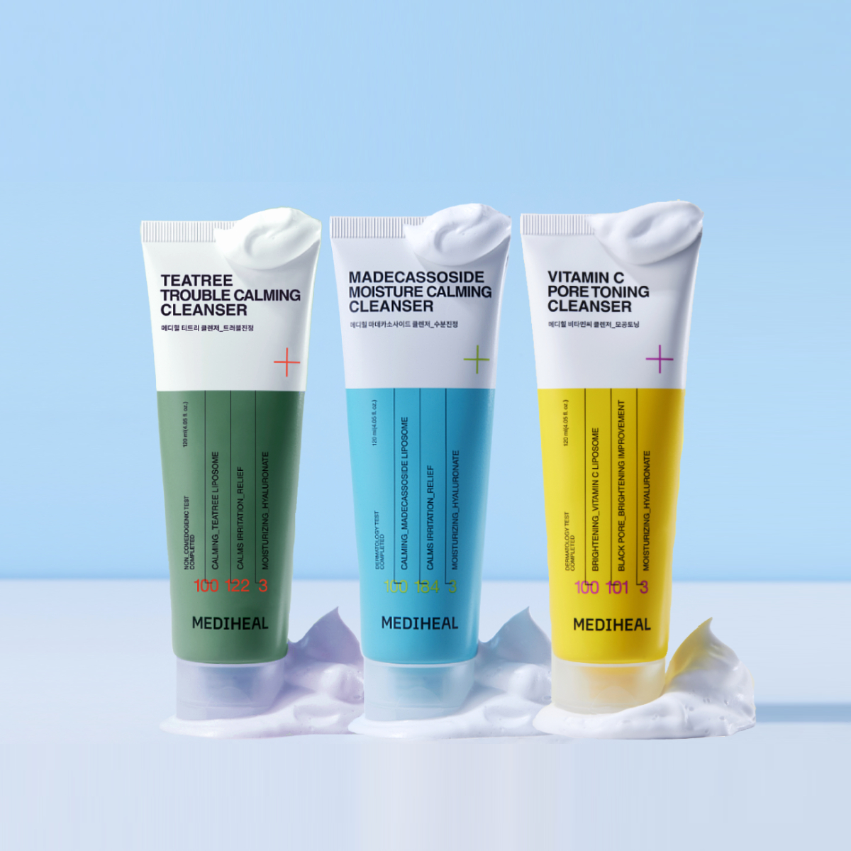[1+1+1][라운지전용] 메디힐 베스트 클렌징폼 120ml 3종 세트 (티트리+마데카소사이드+비타) - 상세 이미지 2