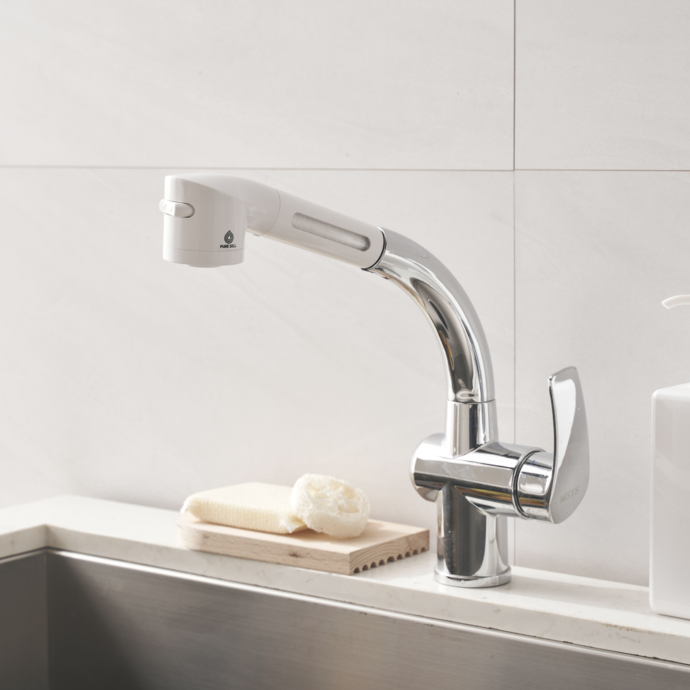 퓨어셀 수압상승 녹물제거 주방 싱크대 씽크대 수전 수도 헤드 교체