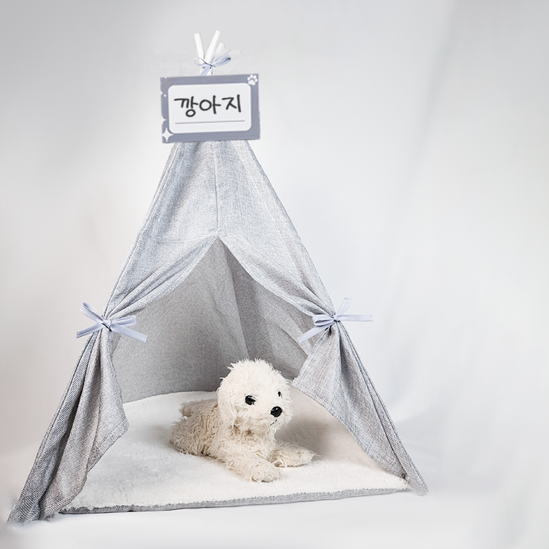 아이템픽 인디언 텐트 강아지 고양이 하우스 중형 쿠션포함 애견하우스