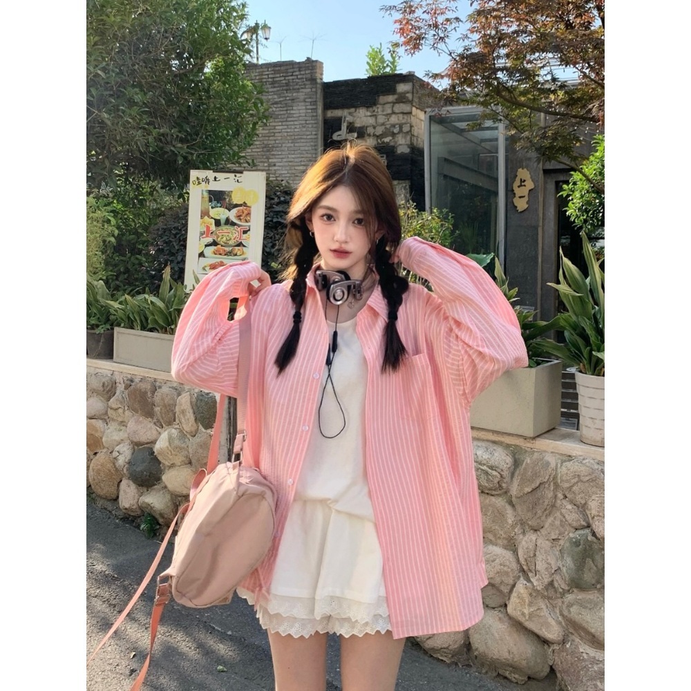 용감무쌍 용수정 46회 엄현경 셔츠 블라우스 용수정 루즈핏 줄무늬 의상 옷 패션 - 상세 이미지 3