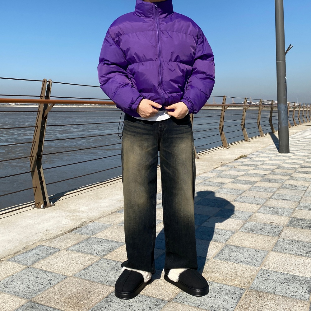 남자와이드데님 통큰청바지 흑청바지 - 상세 이미지 4