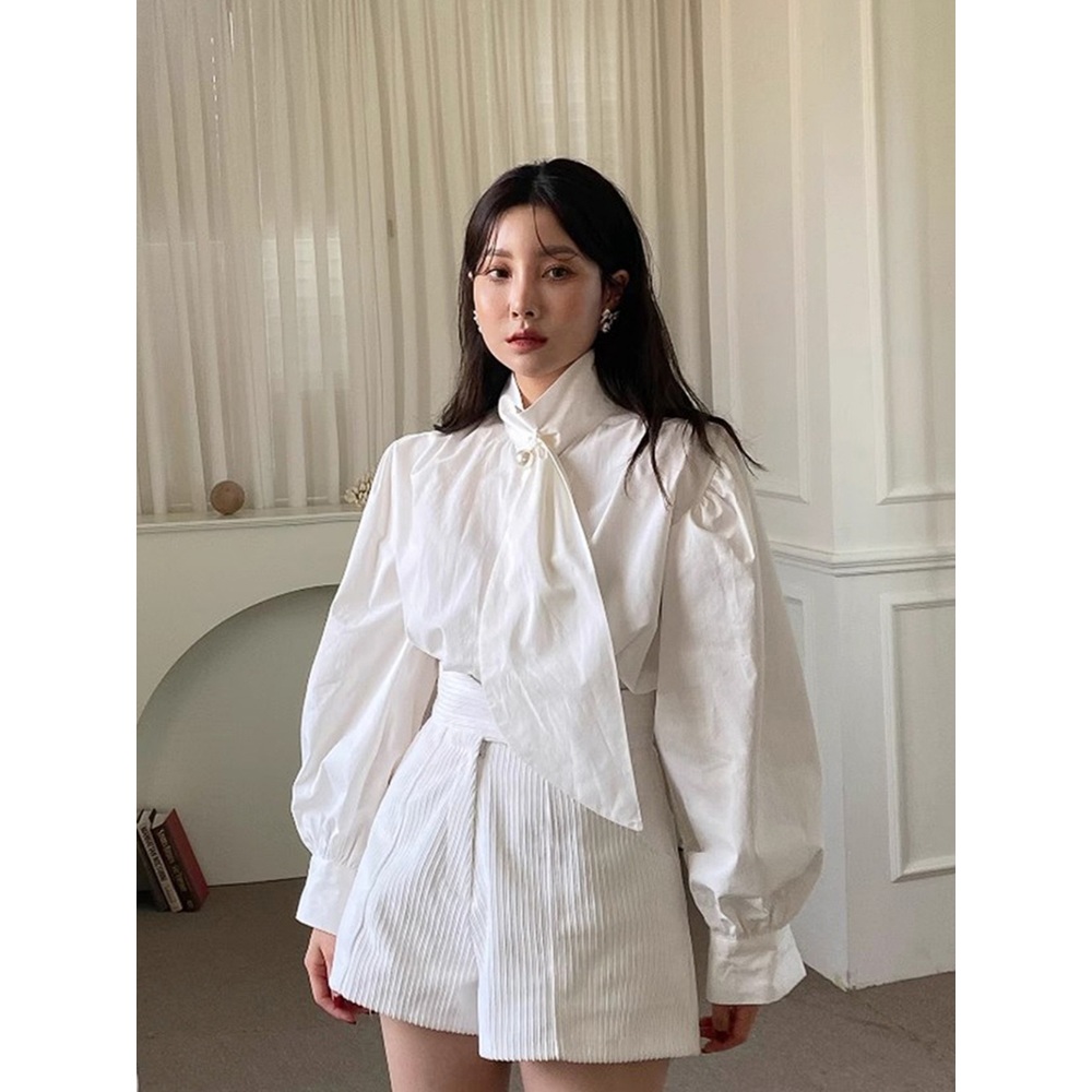 심장을울려라강연자들 장도연 블라우스 셔츠 타이 페미닌 의상 옷 패션 - 상세 이미지 5