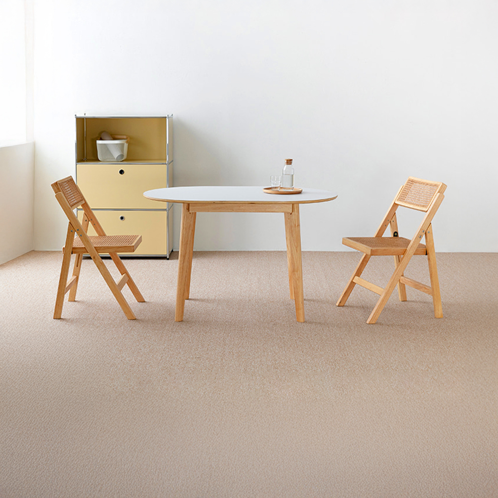 RAMIRA 테이블 12080 HPL 라운드형  + POLIM 접이식 라탄의자 2인세트