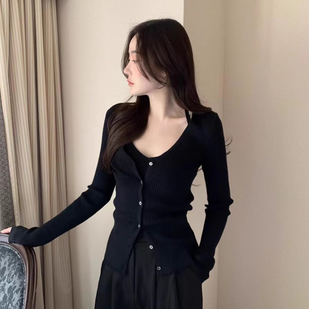 마이네임이즈가브리엘 다비치 강민경 니트 가디건 브이넥 슬림핏 의상 옷 패션 - 상세 이미지 5