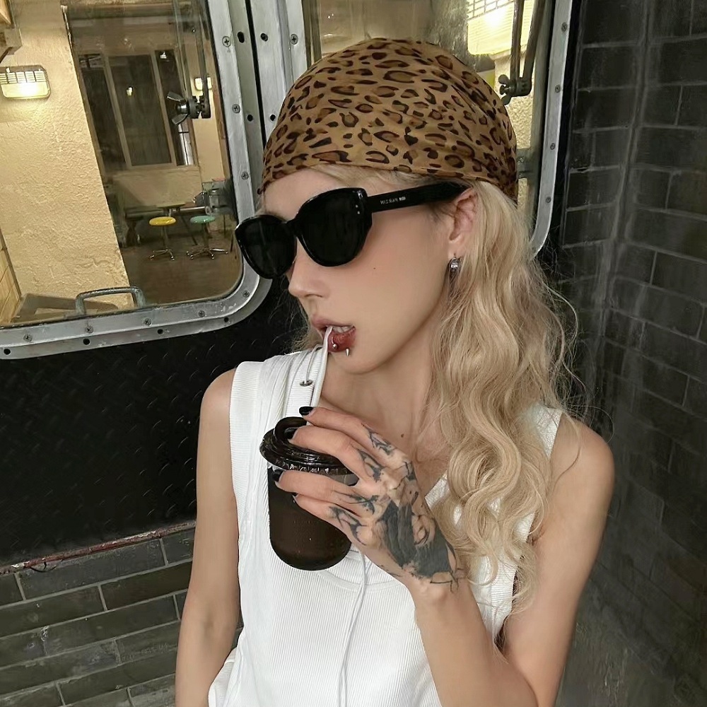 레오파드 두건 여성 반다나 예쁜 쿨 스카프 - 상세 이미지 2
