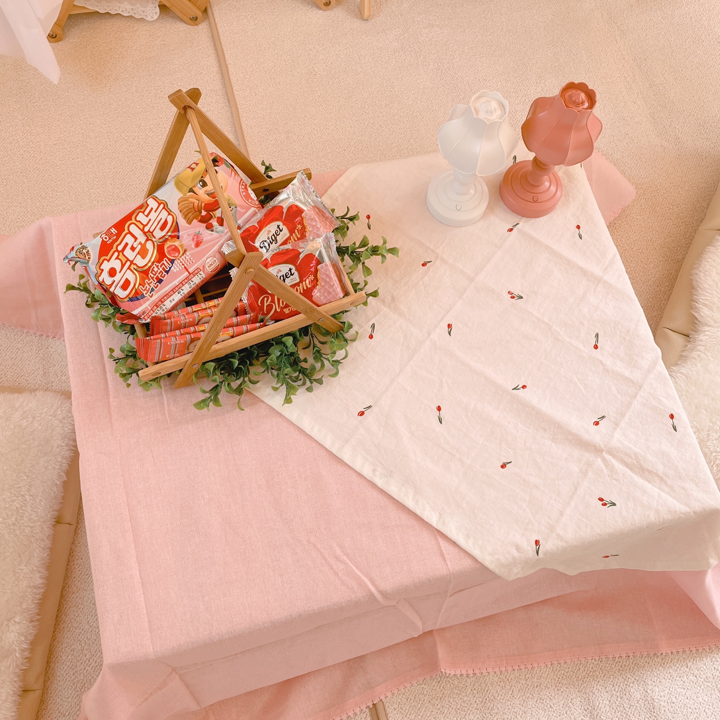 미니테이블보 캠핑 쉘프 협탁보 전자렌지커버