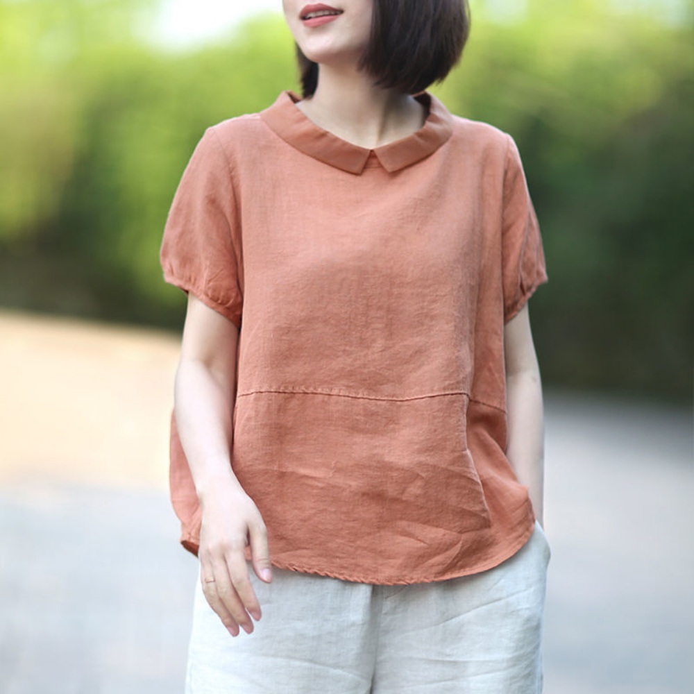 용감무쌍용수정 50회 이영애 블라우스 셔츠 중년 라운드넥 의상 옷 패션 - 메인 이미지
