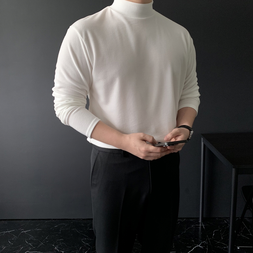남자목티 남자반폴라티 남성면반목티 - 상세 이미지 5