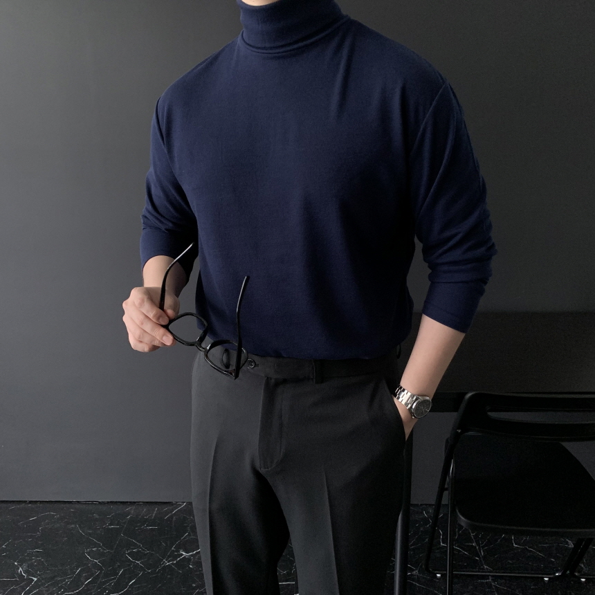남자목티 남자반폴라티 남성면반목티 이미지 8