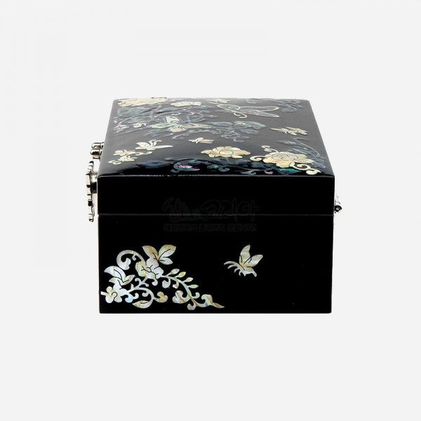 한국 기념품 나전칠기 직보석함 - 나비 자개위를 날다(흑색) 외국인 선물