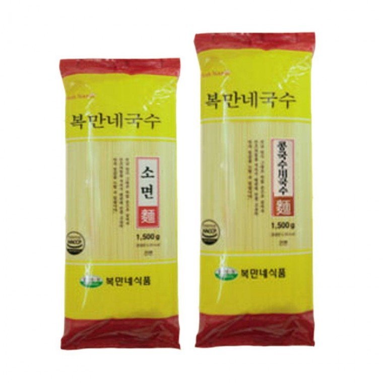 복만네 콩국수용 소면1.5 Kg 가정용 업소용 복만이네 콩가루 고소한 국수면 콩국수면 : 굿피디