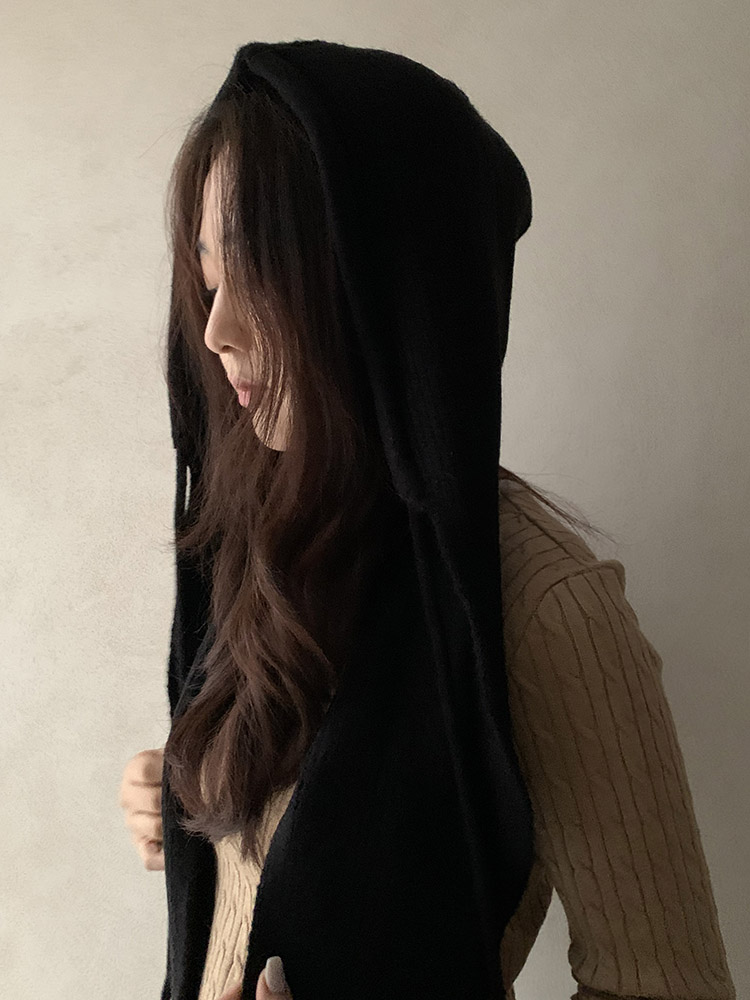 [무배] 셀프러브 2-way 바라클라바 머플러 - 여성 넥워머 후드모자 후드숄 뜨개목도리 - 상세 이미지 4